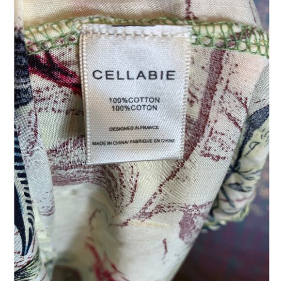 Cellabie Floral Short Sleeve Dress Womens 2XL 100% Cotton Lagenlook tropical - Picture 6 of 9